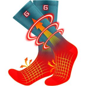 Autocastle 4000mAh Heated Socks Rechargeable Electric Battery Heated Stockings,Men Women Winter Warm Battery Powered Heat Insulated Sox Kit,Novelty Climb Hike Hunt Ski Cycle Foot Warmer,12Hours