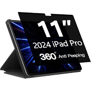 360° Privacy Screen Protector for iPad Pro 11 Inch 2024 Model M4 (5th Generation),Privacy Screen Filter Compatible for iPad Pro 11 5th Gen-Anti Blue Light Anti-Spy