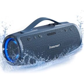 Tronsmart Mirtune S100 Portable Bluetooth Speaker, 50W Punchy Bass &Clear Treble, Retractable Handle, 20H Playtime, IPX7 Waterproof, Customize EQ, Built-in Power Bank for Outdoor, Camping,Beach(Black)