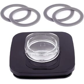 Replacement Blender Square Jar Lid 4903 and 4Packs Blender Gaskets Sealing O-Rings, 4" diameter Blender Cover with Removable Filler Cap Compatible with Oster and Osterizer Blenders 5 Cup Jar