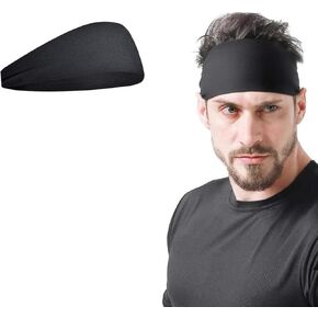 Sports Headband for Men Women,Workout Sweatbands Stretchy Moisture Wicking Hairband for Football, Basketball, Running, Cycling, Yoga