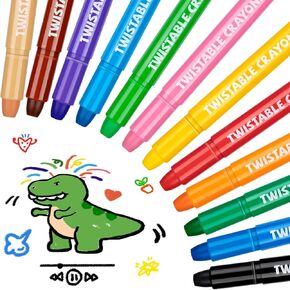 KERIFI Washable Jumbo Crayons, 24 Colors Silky Smooth Watercolor Gel Crayons Set, Twistable Non-Toxic Crayons for Kids 2-4 and 4-8, Art Supplies for Coloring Book for Gifts and School Projects
