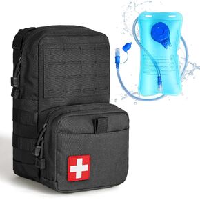 DULCE DOM Tactical Molle Hydration Backpack with 1.5L TPU Water Bladder for Vest Backpack with Molle System