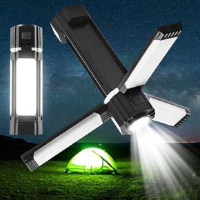 Foldable Camping Lights Rechargeable, 3000mAh PowerBank, 1500 LM Portable Flashlight, 5 Modes LED Tent Lights for Camping,Essential Waterproof Camping Light for Hiking, Camping Essentials