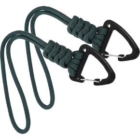 HANABASS 2pcs Paracords Lanyard, Carabiner Keychain Lanyard Hanger Keychain Cord Wrist Strap Parachute Rope D-locking Keyring