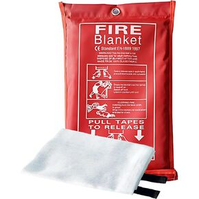 Emergency Fire Suppression Blankets 40" x 40" Fire Proof Fiberglass Blanket for Survival - High Heat Resistant Fire Extinguisher for Office, Home, Kitchen, Grill, Camping, Car, School, etc. 1-Pack