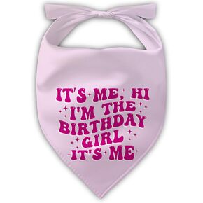 1 PCS Dog Birthday Bandanas, Pink Birthday Girl Reversible Dog Bandana, Girls Birthday Dog Bandana, Scraf for Medium, Large Dogs Costume Accessories