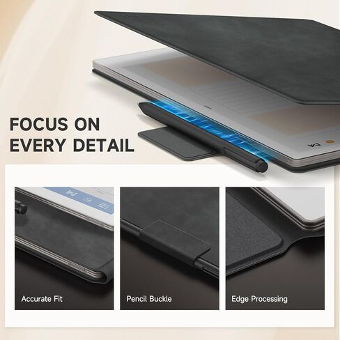 حافظة Ayotu للورق الرائع Pro، حافظة كتب من جلد البولي يوريثان الفاخر مع مشبك قلم، غطاء مغناطيسي ذكي للورق الرائع Pro مقاس 11.8 بوصة فقط، حزمة مع عضوية متميزة (رمادي) in Kuwait