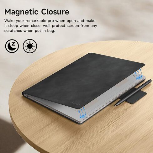 حافظة Ayotu للورق الرائع Pro، حافظة كتب من جلد البولي يوريثان الفاخر مع مشبك قلم، غطاء مغناطيسي ذكي للورق الرائع Pro مقاس 11.8 بوصة فقط، حزمة مع عضوية متميزة (رمادي) in Kuwait