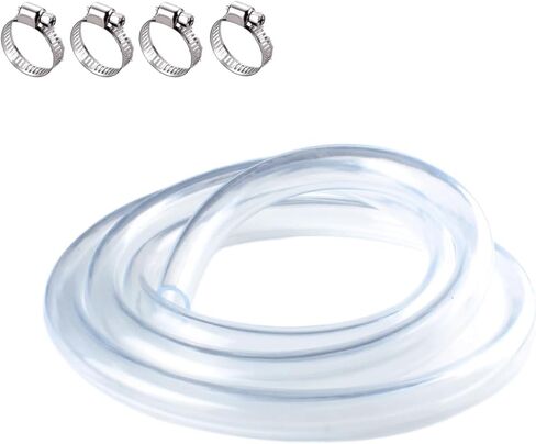 أنابيب PVC مقاس 3/4 بوصة معرف × 1 بوصة OD - أنابيب فينيل شفافة بطول 10 أقدام مع 4 مشابك غير قابلة للصدأ، وأنبوب PVC مرن منخفض الضغط، وخرطوم فينيل بلاستيكي خفيف الوزن لنقل زيت الهواء والماء. in Saudi Arabia