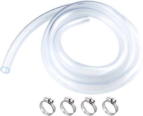 أنابيب PVC مقاس 3/4 بوصة معرف × 1 بوصة OD - أنابيب فينيل شفافة بطول 10 أقدام مع 4 مشابك غير قابلة للصدأ، وأنبوب PVC مرن منخفض الضغط، وخرطوم فينيل بلاستيكي خفيف الوزن لنقل زيت الهواء والماء. in Saudi Arabia