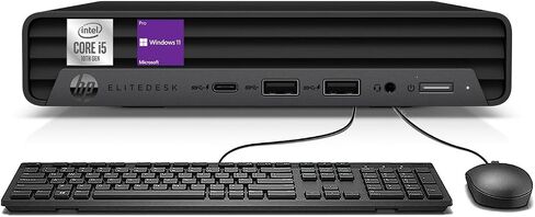 كمبيوتر مكتبي صغير HP EliteDesk 800 G6، معالج i5-10500T سداسي النواة، ذاكرة وصول عشوائي 32 جيجابايت، SSD 512 جيجابايت، لوحة مفاتيح وماوس، واي فاي، بلوتوث، Windows 11 Pro (متجدد) in Kuwait