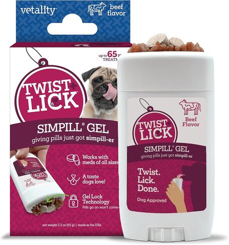 Twist and Lick SimPill Pill Hider Treat for Dogs, Beef Flavor (Up to 65 Treatments) in Saudi Arabia