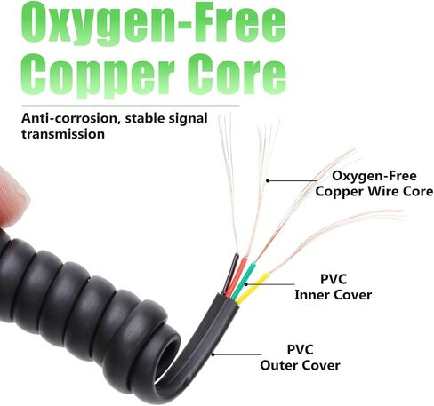 Phone Cords 25 FT Uncoiled (3.1 FT Coiled), 2 Pack Telephone Cords for Landline Phones, RJ9 Black Curly Phone Line Cord for Corded Landline Phone, Ofiice/Home Use in Saudi Arabia