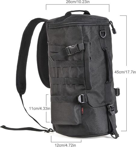 CODEK Fishing Tackle Storage Bag Portable Outdoor Multifunctional Fishing Gear Bag Large Water Resistant Cylindrical Fishing Bag Wide Sided Backpack Sling Bag for Traveling Fishing Climbing (Black) in Saudi Arabia