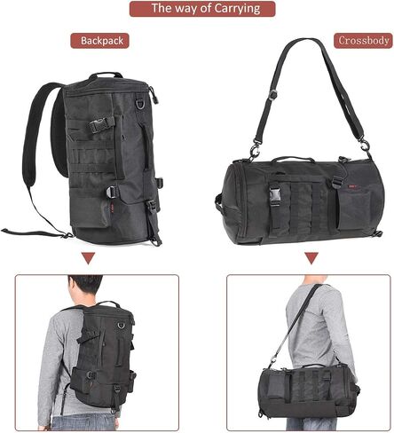 CODEK Fishing Tackle Storage Bag Portable Outdoor Multifunctional Fishing Gear Bag Large Water Resistant Cylindrical Fishing Bag Wide Sided Backpack Sling Bag for Traveling Fishing Climbing (Black) in Saudi Arabia