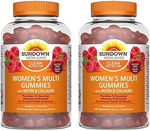 Sundown Women’s Multivitamin Gummies, With Biotin and Collagen, Raspberry Flavor, 150 Count (Packaging May Vary) in Saudi Arabia