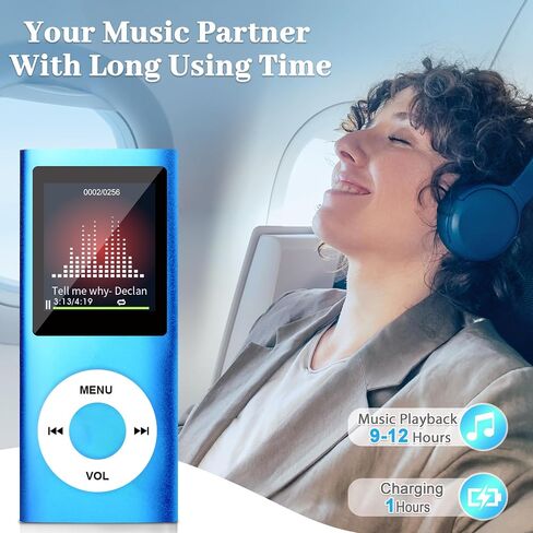MP3 Player, Music Player with 32GB TF Card,FM Radio,Earphone, Portable HiFi Music Player with Voice Recorder/Video/Photo Viewer/E-Book Player for Kids,Running,Walking,Gift,Expand Memory up to 128G in Saudi Arabia