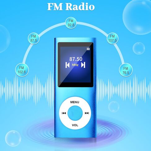 MP3 Player, Music Player with 32GB TF Card,FM Radio,Earphone, Portable HiFi Music Player with Voice Recorder/Video/Photo Viewer/E-Book Player for Kids,Running,Walking,Gift,Expand Memory up to 128G in Saudi Arabia