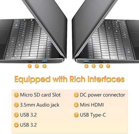 SGIN Laptop Computer, 15.6 inch Laptop, 8GB RAM 512GB ROM, Celeron Quad-Core Processors, 1366 * 768 IPS, Traditional Laptop Computers Support Mini-HDMI, Type-C, TF Card in Kuwait