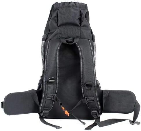 حقيبة ظهر للكلاب - حقيبة ظهر لحمل الكلاب بتصميم شبكي جيد التهوية - حقيبة ظهر لحمل الكلاب مع أحزمة كتف وصدر قابلة للتعديل - حقيبة ظهر للكلاب للتنزه سيرًا على الأقدام والسفر - مقاس متوسط، أسود in Kuwait