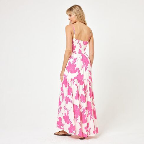 L*Space Mallorca Dress for Women, Full Length Maxi with Adjustable Straps, Tiered Skirt, Chic Dress for Vacation, 100% Cotton in Saudi Arabia