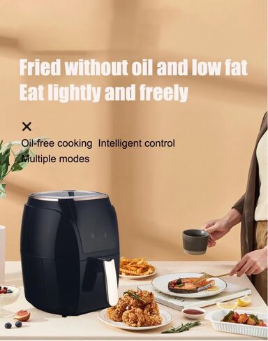 Mega 1400W 5.3Qt Digital Air Fryer, Oil-Free Cooking in Saudi Arabia