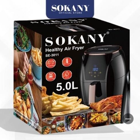 Mega 1400W 5.3Qt Digital Air Fryer, Oil-Free Cooking in Saudi Arabia
