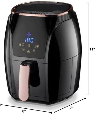Mega 1400W 5.3Qt Digital Air Fryer, Oil-Free Cooking in Saudi Arabia