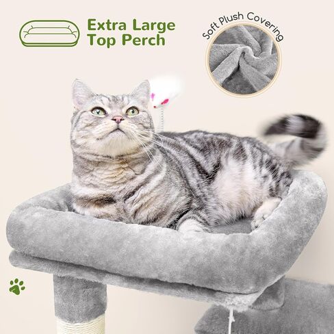 Globlazer Cat Tree Tower for Indoor Cats Large Adult, FC50, Light Grey in Saudi Arabia