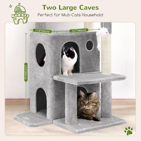 Globlazer Cat Tree Tower for Indoor Cats Large Adult, FC50, Light Grey in Saudi Arabia