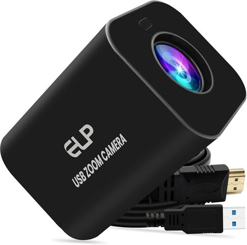 ELP 12X Zoom 4K 30fps USB Camera 1080P 60fps HDMI USB Webcam Autofocus Manual Zoom Infrared Remote Control PC Camera H.265 H.264 High Speed Web Camera for Church Streaming Video Conference (12X Zoom) in Saudi Arabia