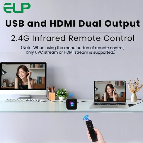 ELP 12X Zoom 4K 30fps USB Camera 1080P 60fps HDMI USB Webcam Autofocus Manual Zoom Infrared Remote Control PC Camera H.265 H.264 High Speed Web Camera for Church Streaming Video Conference (12X Zoom) in Saudi Arabia
