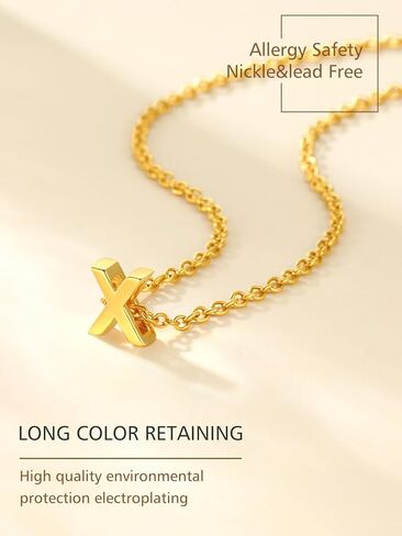 قلادات FindChic Dainty الأولية للنساء مطلية بالبلاتينيوم/مطلية بالذهب قلادات بأحرف صغيرة هدايا عيد ميلاد لابنتها الأم Gf، مع صندوق هدايا in Kuwait
