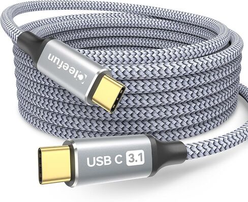 CLEEFUN 3.3ft USB C to USB C 3.1 Gen 2 Cable 10Gbps Data Transfer, 4K Video Output Monitor Cable 100W PD Fast Charging, for iPhone 15 Plus/15 Pro Max/MacBook/Chromebook & More Type-C Devices/Laptops in Saudi Arabia