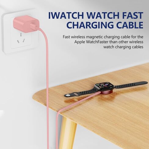 Fast Charger for Apple Watch Chargers with 20w Charger Block,USB C Magnetic for i-Watch Fast Charging Cable for Watch Series SE/8/7/6/5/4/3/2/1 Includes 38mm 40mm 42mm 44mm 45mm Size in Saudi Arabia