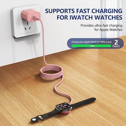 Fast Charger for Apple Watch Chargers with 20w Charger Block,USB C Magnetic for i-Watch Fast Charging Cable for Watch Series SE/8/7/6/5/4/3/2/1 Includes 38mm 40mm 42mm 44mm 45mm Size in Saudi Arabia
