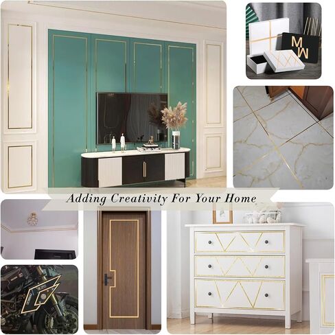 Self-adhesive tile joint stickers, waterproof gap sealing foil decoration, wall, graphic art home decoration, peeling and sticking metallized polyester polyester film process tape (0.39in x 164 Ft) in Saudi Arabia