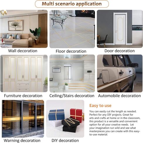 Self-adhesive tile joint stickers, waterproof gap sealing foil decoration, wall, graphic art home decoration, peeling and sticking metallized polyester polyester film process tape (0.39in x 164 Ft) in Saudi Arabia