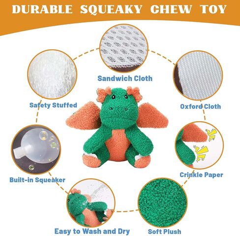 3-Layered Stuffed Dog Toys for Medium Large Dogs, Large Plush Squeaky Dog Toys to Keep Them Busy for Small Medium Large Breed, Cute Animals Puppy Teething Chew Toys - Pink Bear L in Saudi Arabia