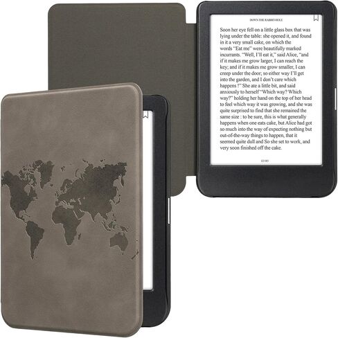 غطاء kwmobile متوافق مع Kobo Clara BW/غطاء ملون - حافظة القارئ الإلكتروني - Meow Meow Gray in Kuwait