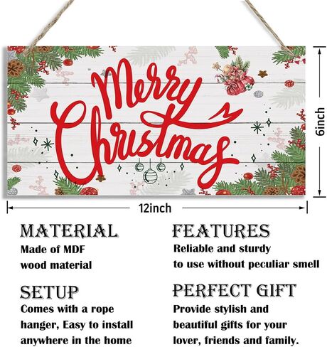 Christmas Decor for Bathroom, Decorative Wood Hanging Wood Plaque, Funny Bathroom Sign, Farmhouse Home Decor, Rustic Door Hanger, Wood Decorations for Bathroom, Christmas Wall Decor With Rope in Saudi Arabia