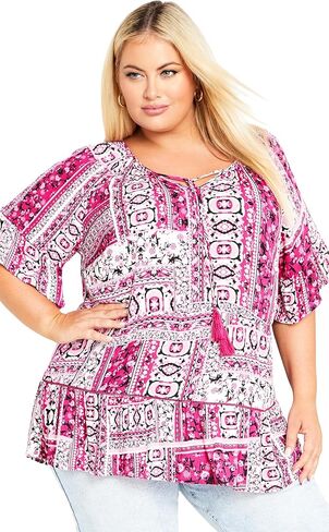 AVENUE Women's Plus Size TOP TESS, Patch Perfect in Saudi Arabia