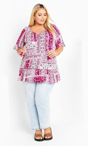 AVENUE Women's Plus Size TOP TESS, Patch Perfect in Saudi Arabia