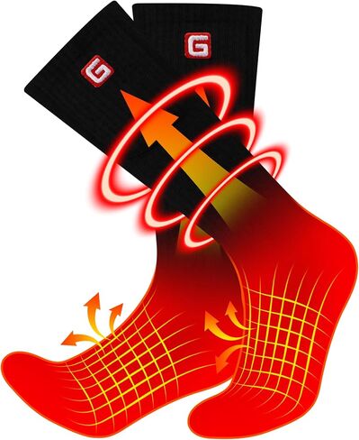 Autocastle 4000mAh Heated Socks Rechargeable Electric Battery Heated Stockings,Men Women Winter Warm Battery Powered Heat Insulated Sox Kit,Novelty Climb Hike Hunt Ski Cycle Foot Warmer,12Hours in Kuwait