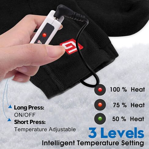 Autocastle 4000mAh Heated Socks Rechargeable Electric Battery Heated Stockings,Men Women Winter Warm Battery Powered Heat Insulated Sox Kit,Novelty Climb Hike Hunt Ski Cycle Foot Warmer,12Hours in Kuwait