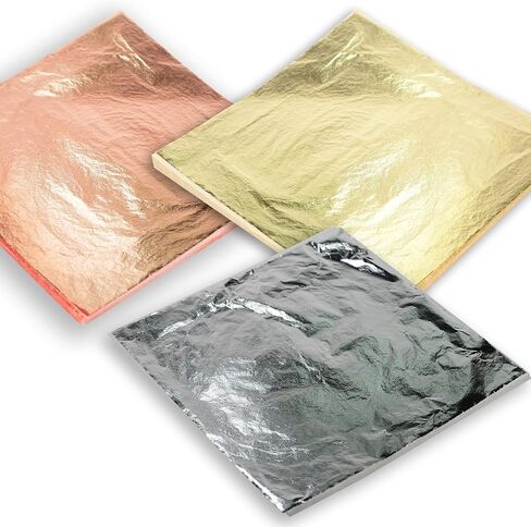 BARNABAS BLATTGOLD Imitation Gold Leaf Sheets - Gold Foil Sheets for Arts and Crafts,Gilding, Furnitures, Paintings, Nails 8x8.5cm, 200 Sheets in Saudi Arabia