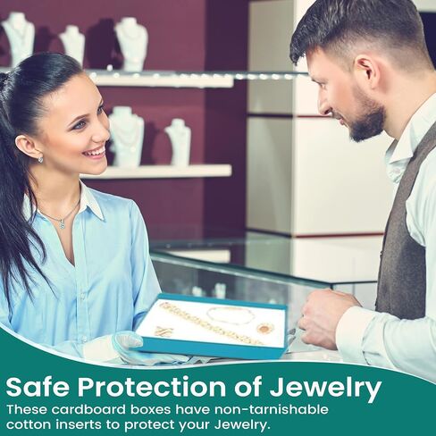 صندوق هدايا للمجوهرات مصنوع في الولايات المتحدة الأمريكية من شركة نوفيل بوكس® مع وسادة قطنية قابلة للإزالة مقاس 7X5X1.25 (عبوة من 8) + جراب NB مخصص in Kuwait