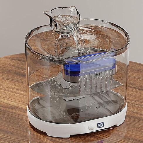 Battery Operated Cat Water Fountain，75 Oz / 2.2 L Dog Water Bowl Dispenser, Automatic Shut-Off for Low Water Level, Water Fountains for Cats Indoor, MEILL LIFE TECHNOLOGY CO. in Saudi Arabia