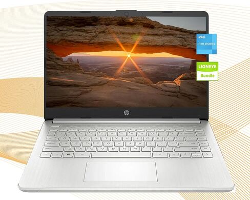 HP AI-Powered Laptop with Microsoft Office and 1TB Cloud Storage Included for 1-Year| 14" HD Computer| 8GB RAM| 128GB SSD & 64GB Card & 128GB Portable SSD| Intel 4-Core CPU| Webcam| Win11| LE Bundle in Saudi Arabia